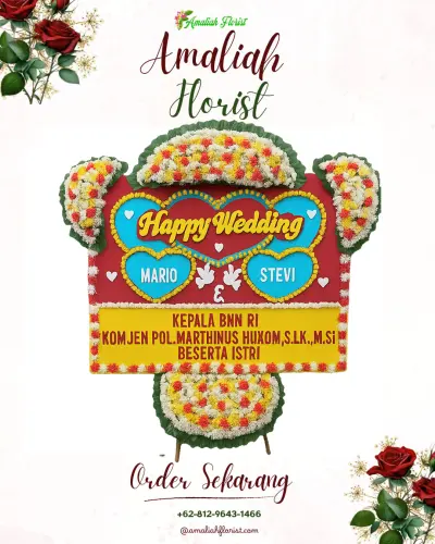 Karangan Papan Bunga Pernikahan di Soronalan